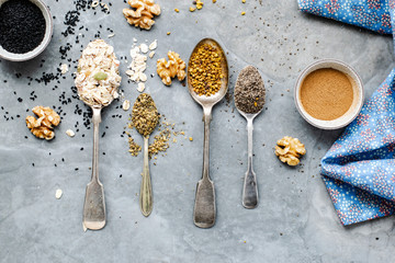 Orange breakfast bowl preparation