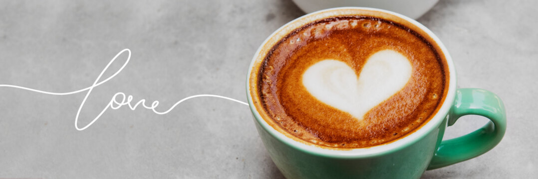 Fototapeta Love coffee latte art