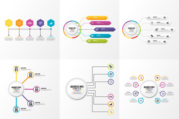 Set Of Infographics Elements Vector Design Template. Business Data Visualization Infographics Timeline with Marketing Icons most useful can be used for workflow, presentation, diagrams, reports