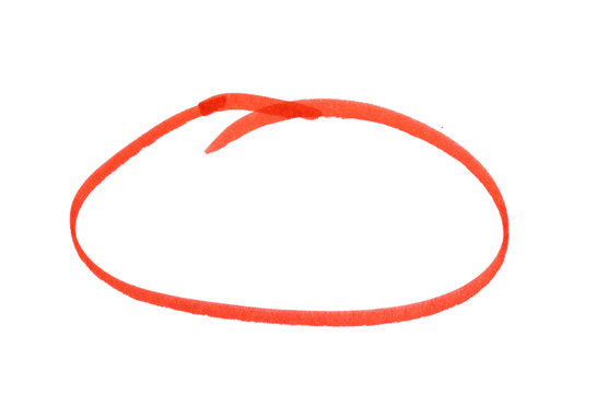 Red Highlighter Circle On White Background.