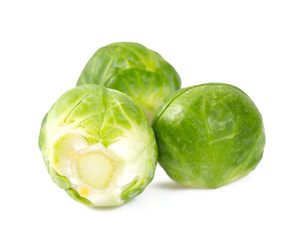 Brussels sprouts on a white background