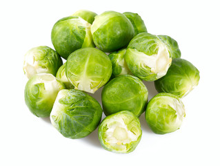 Brussels sprouts on a white background
