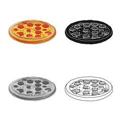 Vector design of pizza and food sign. Collection of pizza and italy stock symbol for web.