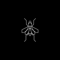 Vector illustration of insect fly in geometric line art style.