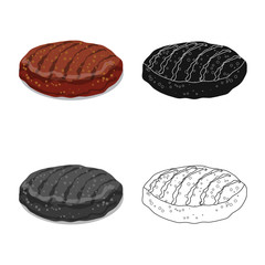 Vector design of burger and sandwich logo. Set of burger and slice stock vector illustration.