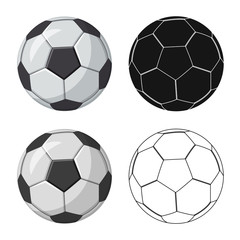 Fototapeta premium Vector illustration of soccer and gear symbol. Collection of soccer and tournament stock symbol for web.