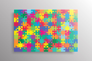 Vector a pieces puzzle background, banner, blank.