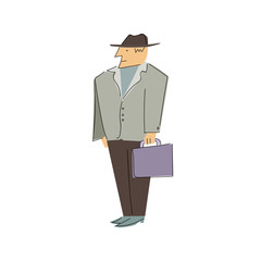 Vector illustration. A man in a business suit.