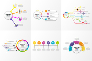 Set Of Infographics Elements Vector Design Template. Business Data Visualization Infographics Timeline with Marketing Icons most useful can be used for workflow, presentation, diagrams, reports