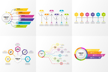 Set Of Infographics Elements Vector Design Template. Business Data Visualization Infographics Timeline with Marketing Icons most useful can be used for workflow, presentation, diagrams, reports