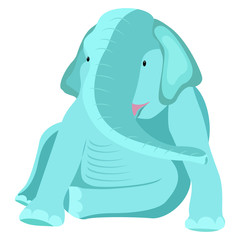 elephant baby sit on the floor cartoon isolate,vector