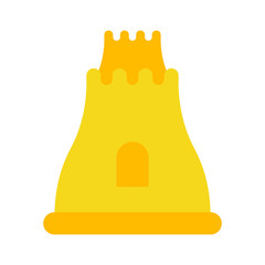 Sand castle isolated. Beach building. Vector illustration