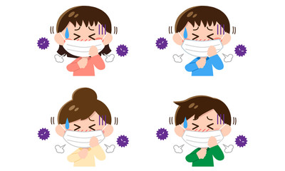 風邪で具合が悪くなる人物セット