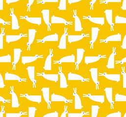 Rabbit pattern seamless. hare background. Baby cloth texture. Vector illustration