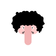 Sad Penis Head. Genitals man. Vector illustration
