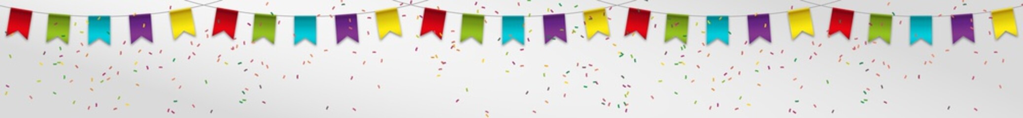 Fototapeta premium bunte Girlanden in einem Banner