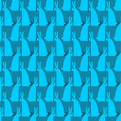 Rabbit pattern seamless. hare background. Baby cloth texture. Vector illustration