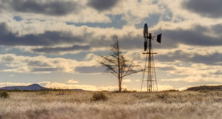 Obraz premium WINDMILL IN THE KAROO, South Africa