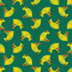 Tree frog pattern seamless. Tropical amphibian vector background