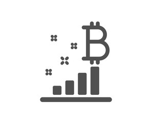 Bitcoin graph icon. Cryptocurrency analytics sign. Crypto money symbol. Quality design element. Classic style icon. Vector