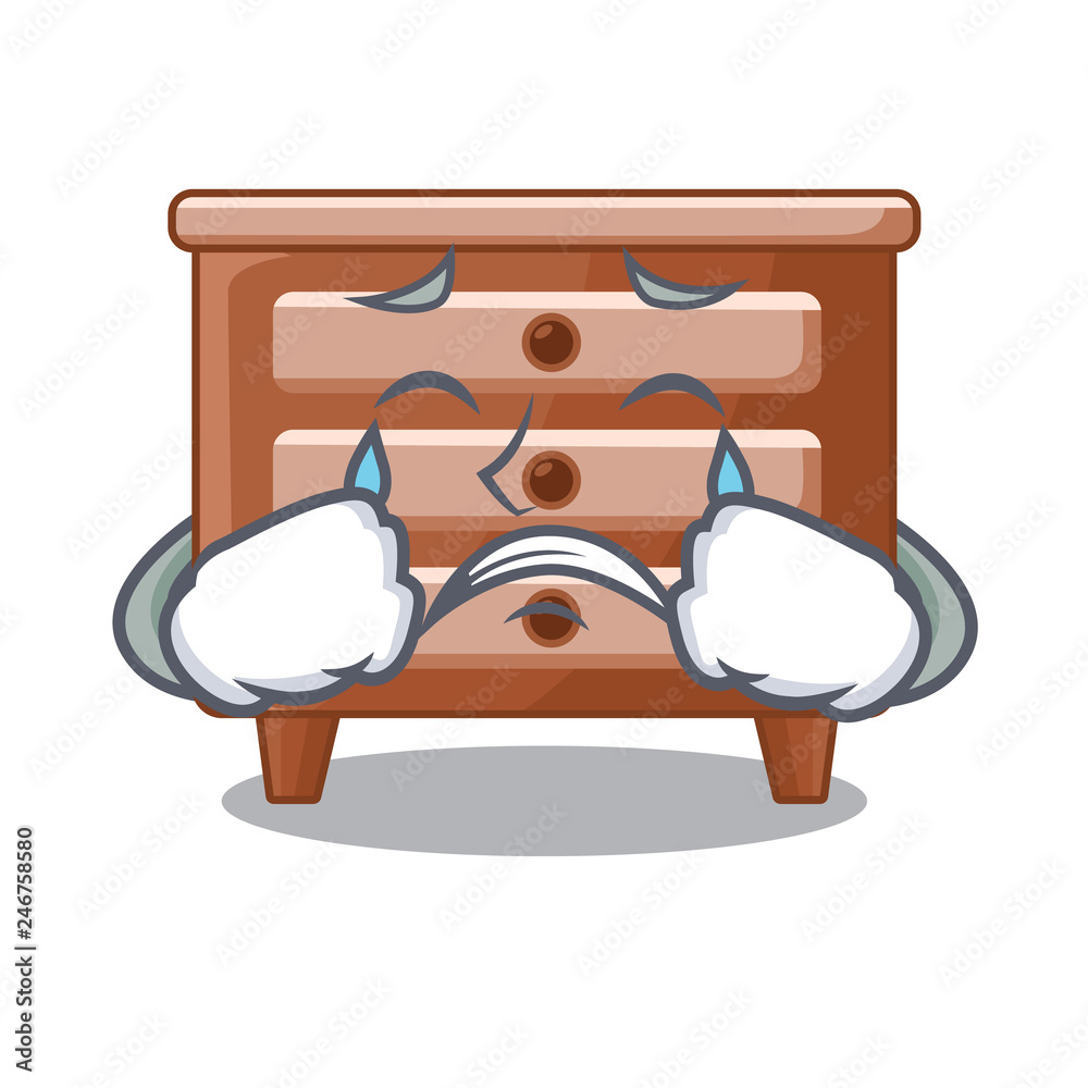 Wall mural crying character bedside table in the room