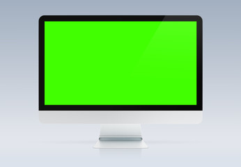 Modern computer monitor mockup isolated 3d rendering