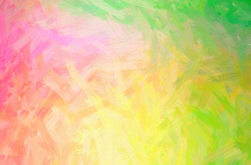 Abstract illustration of green, pink, red, yellow Bristle Brush Oil Paint background
