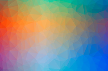 Illustration of abstract Blue, Green And Red horizontal low poly background. Beautiful polygon design pattern.
