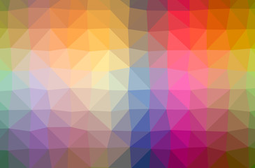 Illustration of abstract Blue, Orange, Purple, Red horizontal low poly background. Beautiful polygon design pattern.