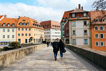 Bamberg, Germany - 04 01 2013: views of the streets of Bamberg in sunny weather