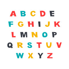 Colourful English children alphabet