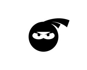 Ninja warrior icon. Simple black ninja head logo © indra23_anu