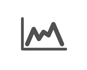 Line chart icon. Financial growth graph sign. Stock exchange symbol. Quality design element. Classic style icon. Vector