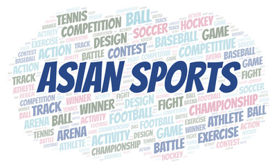 Obraz premium Asian Sports word cloud.