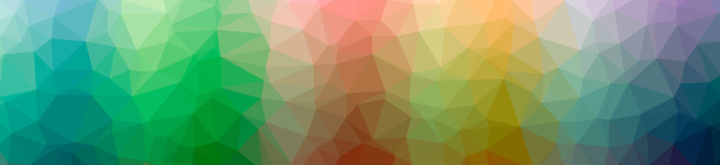 Illustration of abstract Blue, Green, Yellow banner low poly background. Beautiful polygon design pattern.