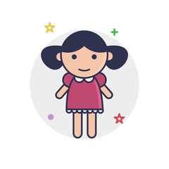 Woman Dools icon | Children Toys - with Outline Filled Style