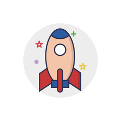 Rocket icon | Children Toys - with Outline Filled Style