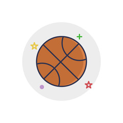 Basket Ball icon | Children Toys - with Outline Filled Style