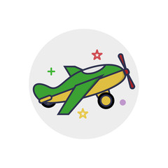 Plane icon | Children Toys - with Outline Filled Style