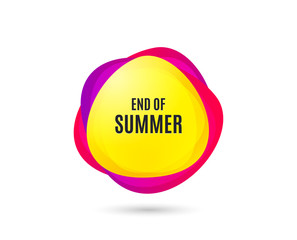 End of Summer Sale. Special offer price sign. Advertising Discounts symbol. Gradient sales tag. Abstract shopping banner. Template for design. Vector