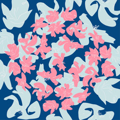 flower pattern colors of a living coral Pantone