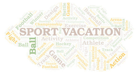 Sport Vacation word cloud.