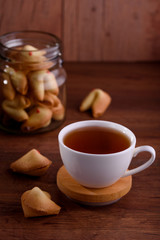 Delicious sweet shortbread cookies. Cookies with precog. Celebration. Packaging