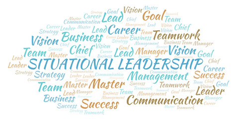 Fototapeta premium Situational Leadership word cloud.