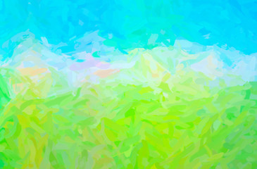 Fototapeta na wymiar Abstract illustration of blue, green, yellow Impressionist Impasto background