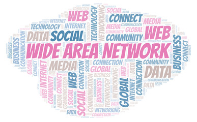Fototapeta premium Wide Area Network word cloud.