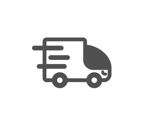 Truck delivery icon. Express service sign. Transportation symbol. Quality design element. Classic style icon. Vector