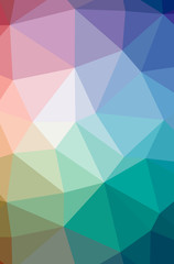 Illustration of abstract Blue, Red, Yellow And Purple vertical low poly background. Beautiful polygon design pattern.
