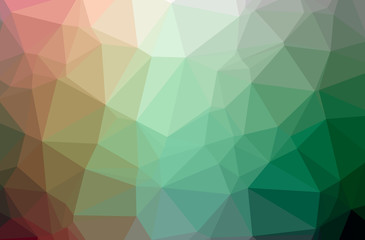 Illustration of abstract Green horizontal low poly background. Beautiful polygon design pattern.