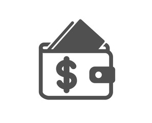 Wallet icon. Affordability sign. Cash savings symbol. Quality design element. Classic style icon. Vector